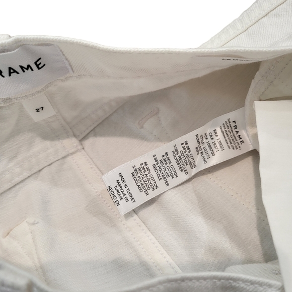 Frame Le Garcon Mid-Rise Straight Fit in Rumpled Blanc Rips Size 27 NWT - Picture 7 of 8